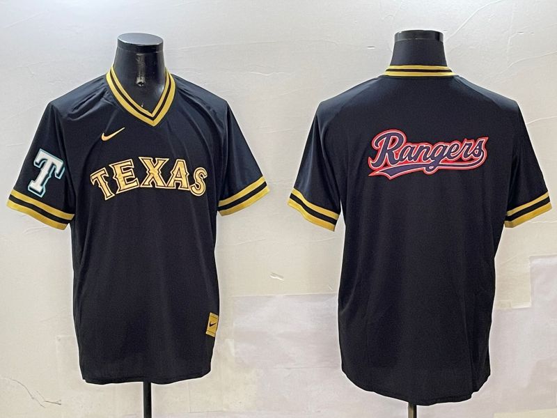 Men Texas Rangers Blank Black Gold Game 2025 Nike MLB Jersey style 8->texas rangers->MLB Jersey